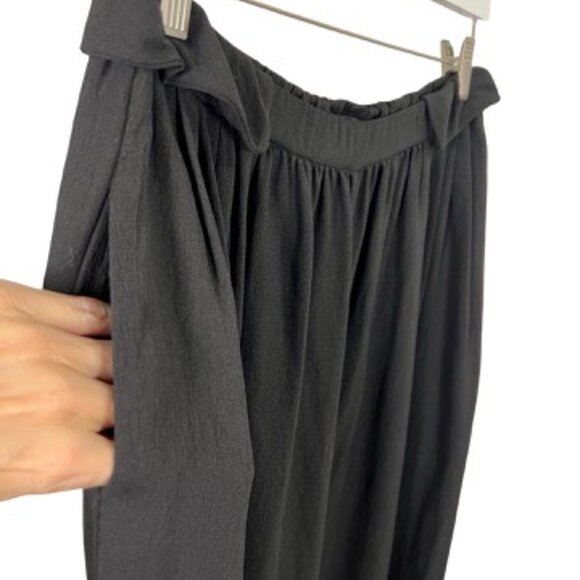 Zara Flowy Elastic Wide Leg Pleated Trousers Size Large - Picture 3 of 7